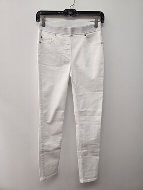 Stretch White Women's Jeggings with Elastic Waistband